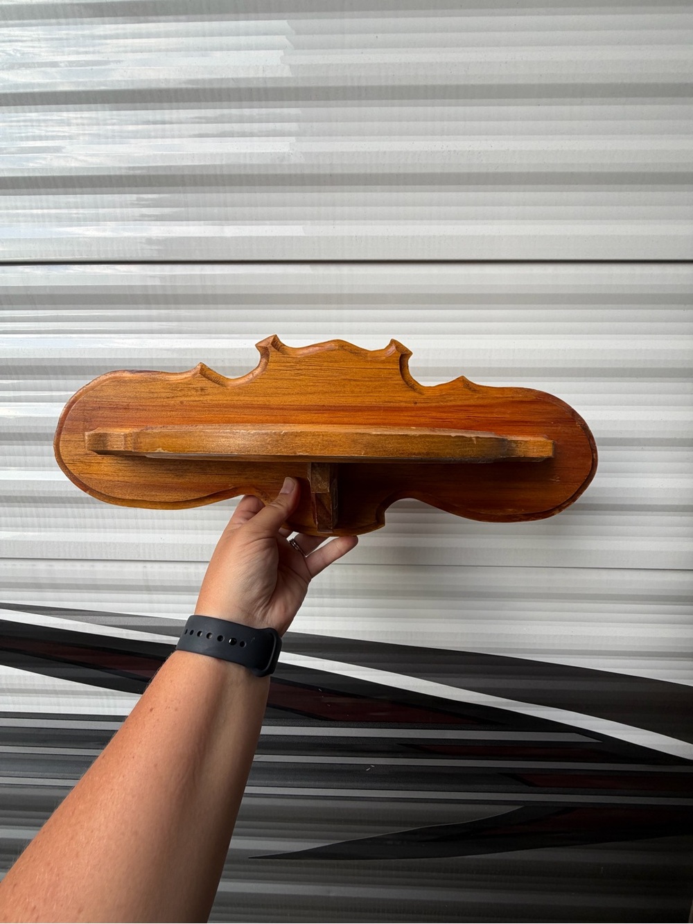 Vintage Handmade Wooden Wall Display Shelf cottage core or mcm